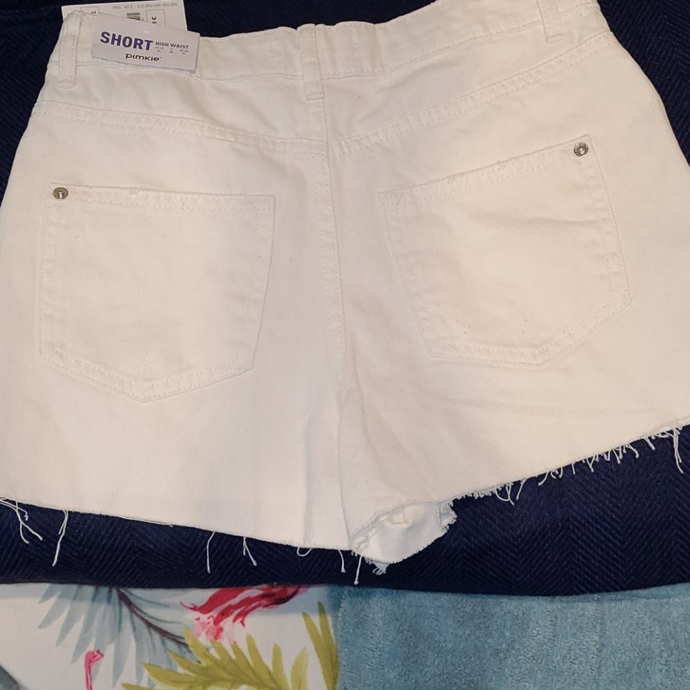 White Jean Shorts - Picture 2 of 2